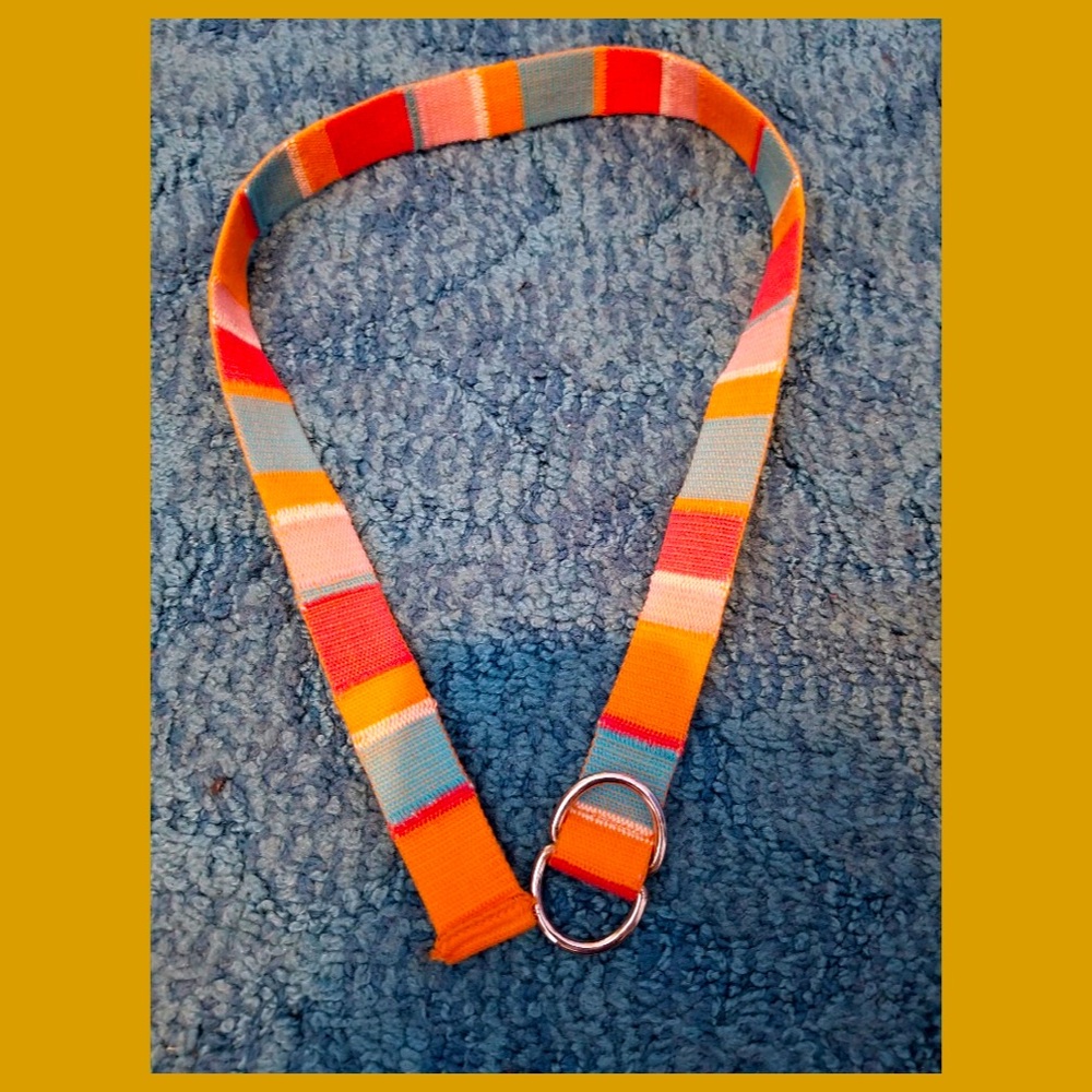 🌈Vintage Flashy 80s Rainbow Color-block Adjustable Fabric Cinch Belt